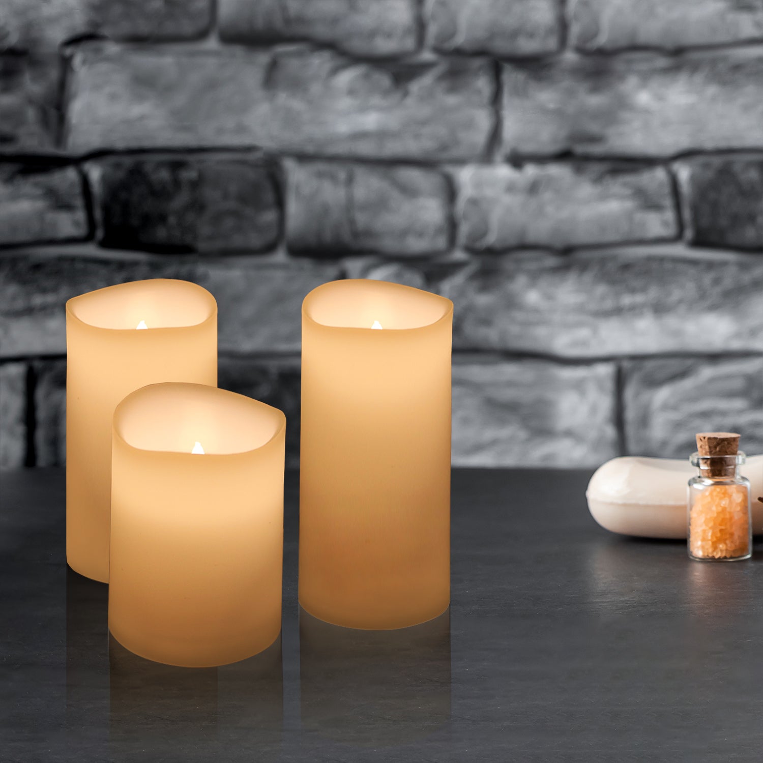 DICTROLUX - Candele LED Luce Calda con Telecomando - Set 3 pezzi